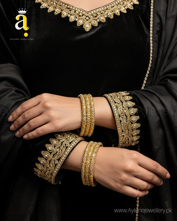 Gold Style Bangles - Set of 6