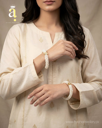White Pearl Bangles